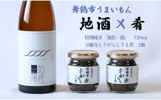 舞鶴 地酒と肴セット 特別純米「加佐一陽」720ml 万願寺とうがらしうま煮 2瓶 ギフト 贈答 熨斗 御歳暮 お歳暮 熨斗 御歳暮 お歳暮 日本酒 お酒 アルコール 京都 舞鶴 池田酒造 おつまみ 佃煮 セット