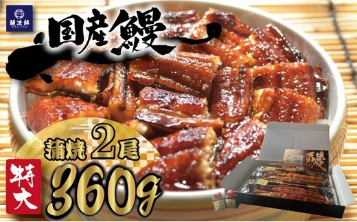 【通常発送】[特大] 国産 関西風地焼き うなぎ【蒲焼】2尾 360g以上 ｜ うなぎ 泉大津 鰻 蒲焼き 冷凍鰻 活鰻 鰻次郎 うな重 土用の丑の日 お取り寄せ 高級 うなぎの日 ウナギ unagi [4694]
