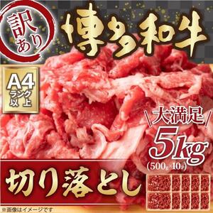 訳あり 博多和牛 切り落とし 5kg ( 500g×10パック ) | 牛肉 和牛 切り落とし 小分け 切り落とし 切落し 不揃い 5000g 5キロ 切り落とし 肉じゃが 牛丼 野菜炒め ブランド牛 お取り寄せ  グルメ 50000円 5万円