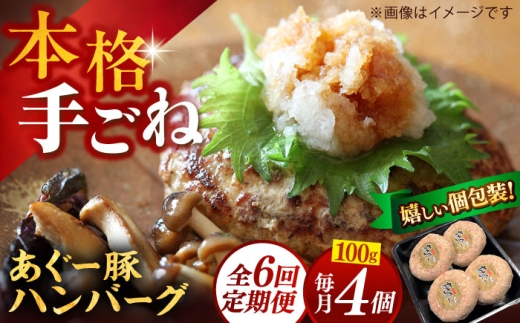 ハンバーグ あぐー豚100% 400g (100g×4個) 【全6回定期便】個包装 沖縄県産あぐー豚100% 手ごね ハンバーグ 4個 はんばーぐ 定期便 あぐー豚 ハンバーグ 冷凍 小分け ハンバーグ 定期便 はんばーぐ あぐー豚ハンバーグ ギフト お取り寄せ 父の日 沖縄市 / お肉屋本店 [BCAZ019]