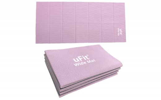 uFit Wide Mat【ピンクグレー】【東京都 渋谷区 マット トレーニング 運動 筋肉 筋トレ バランス ストレッチ 折りたたみ コンパクト】