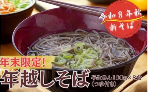 【年内発送】R8秋新そば 豊後高田なまそば (100g×8食/つゆ付)  蕎麦【オンライン決済限定】 そば ソバ 生蕎麦 生そば 年越しそば soba