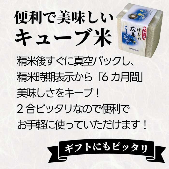 キューブほたる米「大和の里」こしひかり 300g×9個 精米 白米 米 こめ プレゼント 手軽 真空パック 066018