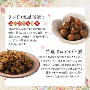 【先行予約】【2026年7月以降順次発送予定】ちくほくのうめ想い 四宝の膳｜ うめ 甘漬け 大梅 小梅 塩昆布漬け  梅干し きゅうり 佃煮