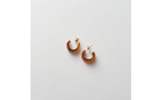 アクリルリングモチーフピアス(S) アニマル鼈甲 FC011165