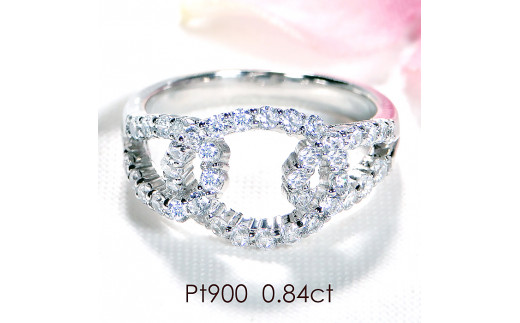 85-9-2 指輪 PT900 プラチナ リング ダイヤモンド 0.84ct 円形 ...