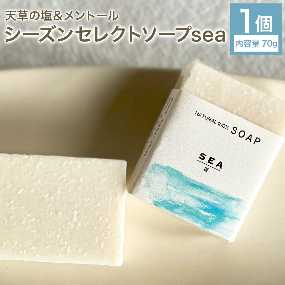 【ふるさと納税】天草の塩&メントール 70g シーズンセレクトソープsea ナチュラルソープ 石けん 石鹸 せっけん 固形石けん お風呂 バス 洗顔 体洗い 洗顔ソープ 低温製法 送料無料《30日以内に出荷予定(土日祝除く)》