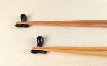 クジラの箸置 ルリ釉 2客 箸置き 箸置き 箸置き 箸置き 箸置き ［1413］