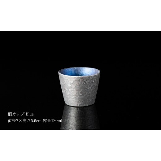 ＜NYが認めた逸品＞  有田焼 麟 Lin シルバー冷酒器 2点セット (片口 Purple カップ Blue)【金照堂】 酒器 ぐい呑み お猪口 徳利 bj071_イメージ2