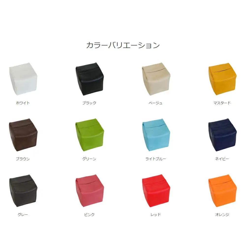 PVCレザーティッシュケースハーフサイズ用「JECY cube」（グレー） ／ ティッシュケース レザー 省スペース デスク おしゃれ 撥水 拭ける 北欧 モダン キッチン リビング ダイニング 日本