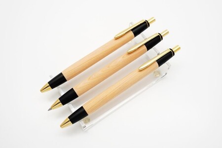 屋久島産【天然ヒノキ】無垢ボールペン・ストレートタイプ(0.7mm)1本 〈 ボールペン