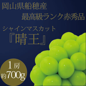 ぶどう 2026年 先行予約 9月・10月発送 高級品 シャインマスカット 晴王 1房 約700g ブドウ 葡萄 岡山県産 船穂産 フルーツ 果物 ギフト
