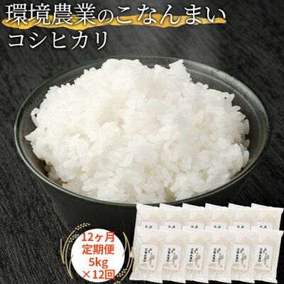 【ふるさと納税】【12ヶ月定期便】環境農業のこなんまい コシヒカリ5kg お米 おにぎり