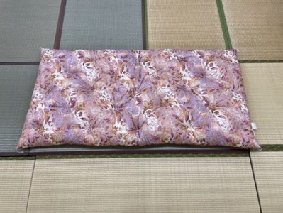 極上純綿　もめん布団　掛敷セット　(みやび柄・赤)【CW100W1】
