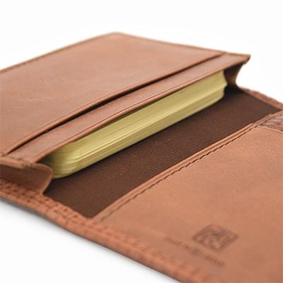 ふるさと納税 牛久市 【サイフ工房ANDOU】牛革メッシュ型押し名刺入れ(ブラウン) |  | 03