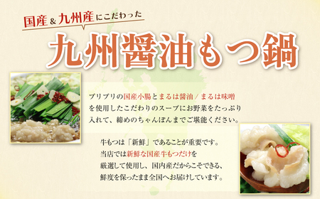 W69-02 おどろきっちん 博多もつ鍋セット(九州醤油仕立て)国産牛もつ600g 4～6人前