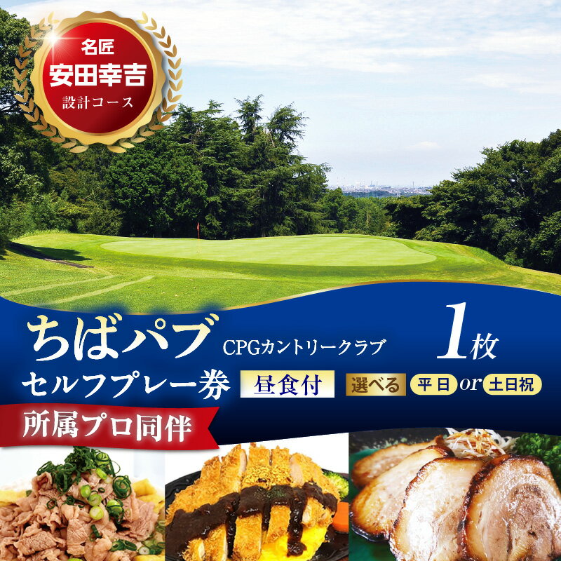 【ふるさと納税】 ゴルフ 利用券 ちばパブ セルフプレー券 昼食付き 所属プロ 同伴 ( 選べる : 1枚 平日 土日祝 ) ゴルフ利用券 ゴルフプレー券 プレー利用券 コース利用券 利用券 プレー券 チケット ゴルフ場 ラウンド スポーツ 人気 コース 関東 千葉県 市原市