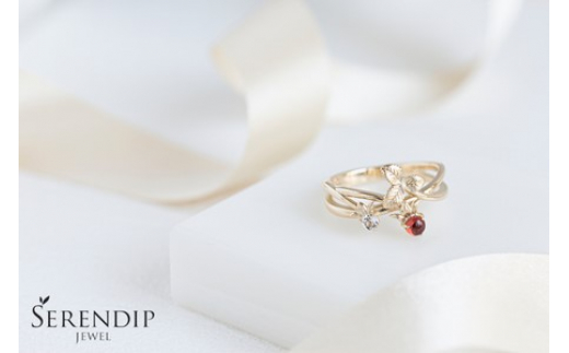 K10 Strawberry ガーネット トパーズ Ring レディース ジュエリー アクセサリー【4号～13号】指輪 ゆびわ リング りんぐ イエローゴールド がーねっと シンプル 一点もの おしゃれ かわいい プレゼント ギフト SERENDIPJEWEL 株式会社菜畑 神奈川 湘南 藤沢