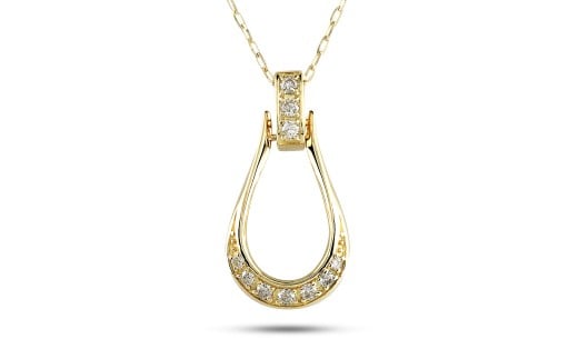 18金 ネックレス 馬蹄 ダイヤモンド 0.10ct ペンダントトップ レディース ホースシュー K18 ゴールド チェーン付き スライド式 45cm 午年 干支 ジュエリー シンプル 人気 普段 使い250122tp200yn SWAA245｜レビューキャンペーン