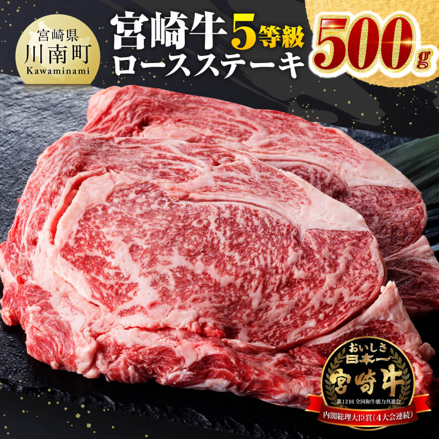 ５等級！宮崎牛ロースステーキ 500ｇ　牛肉[D0612]