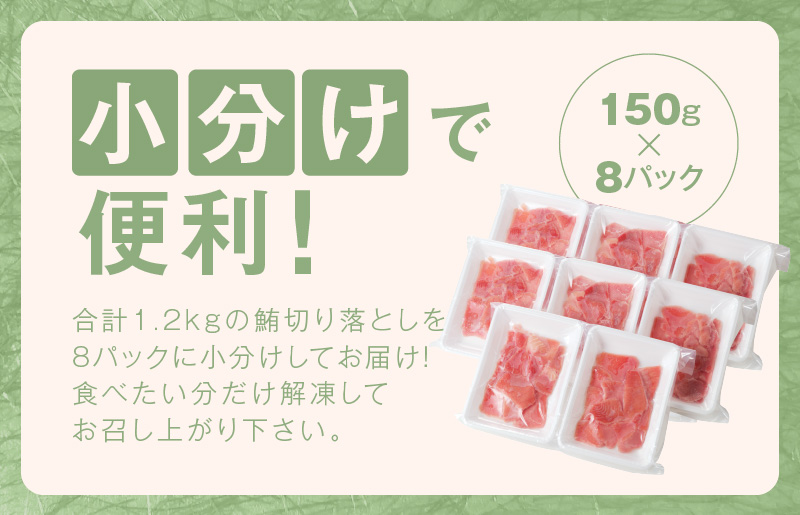 天然まぐろ 切り落とし 合計 1.2kg 小分け 150g×8パック 099H2461