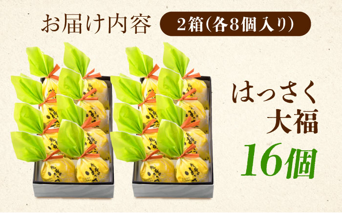 お菓子 はっさく大福8個入×2　 お菓子 大福 八朔 柑橘 みかん オレンジ 餅 ギフト お取り寄せ スイーツ フルーツ大福 ご当地 菓子 おかし デザート 食品 人気 おすすめ 広島県福山市/株式会社虎屋本舗 [BADH025]