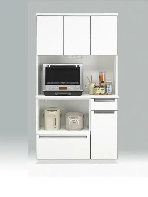 白の清潔な100センチ幅のオープンダイニングボードグローレ