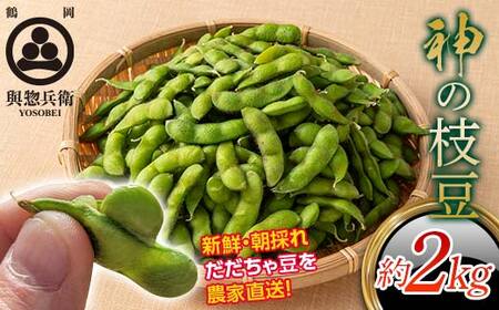 ≪2026年先行予約≫【與惣兵衛】山形県産 神の枝豆 だだちゃ豆 約2kg 2026年8月上旬から順次発送 F2Y-5462