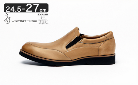  倭イズム ( ヤマトイズム ) 鹿革 シューズ 紳士靴 YA3302 （ ライトブラウン ） ファッション 革製品 革靴 お洒落 レザーシューズ やわらかい 快適 履き心地 3E  BN002 24.0cm