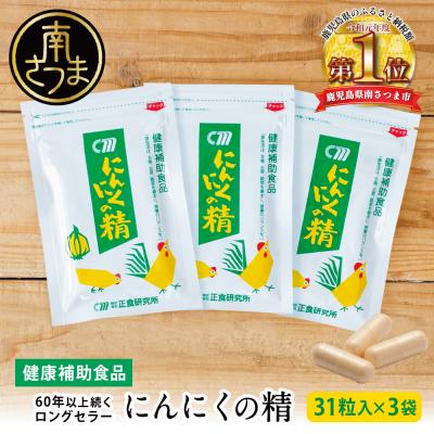 ふるさと納税 南さつま市 【健康補助食品】にんにくの精(31粒入り×3袋)