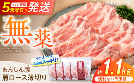 《バラ凍結》肩ロース薄切り1.1kg 豚肉 小分け 薄切り 肩ロース 冷凍 白川町 / 藤井ファーム[AWAF045]