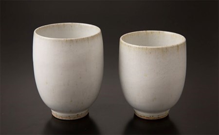 【青龍窯】残雪釉組湯呑(湯呑大 容量220ml・湯呑小 容量180ml) FZ26-861