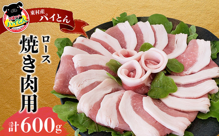 【計600g】あぐー豚「パイとん」 焼き肉用（ロース） あぐー豚 豚肉