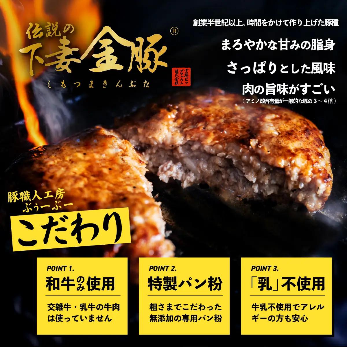 【 下妻金豚 × 黒毛和牛 】肉屋の こだわり ハンバーグ 約110g × 10個 冷凍 【 定期便 2ヵ月毎 3回お届け 】