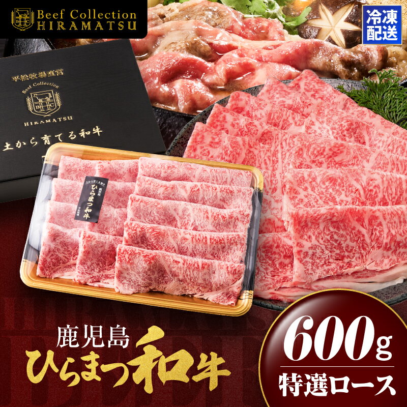 【ふるさと納税】 鹿児島 ひらまつ和牛 特選ロース すき焼き用 600g 黒毛和牛 和牛 牛肉 肉 国産牛 鹿児島県産 ロース 薄切り スライス すき焼き 牛しゃぶ 焼きしゃぶ 赤身 サシ 霜降り 冷凍 平松牧場 M・Hコーポレーション 鹿屋市 おすすめ ランキング プレゼント ギフト