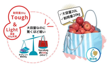 hacobag ハコバッグ （柄：立涌イエロー） トートバッグ 丈夫 大容量 石川県 小松市