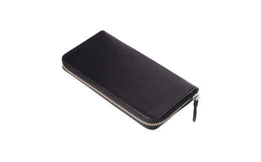 「千菱」 ラウンド  長財布 栃木アースレザー / 黒 L001