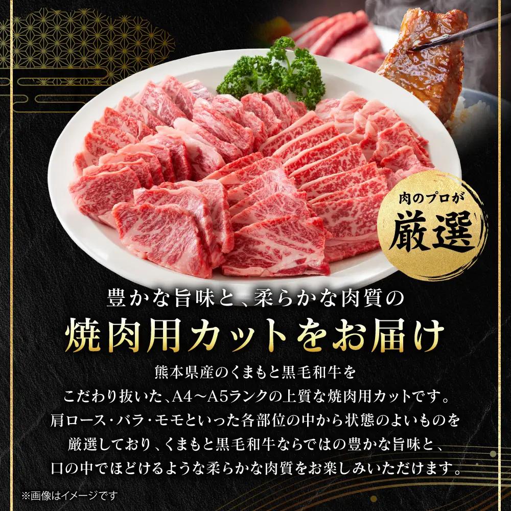 牛肉 くまもと黒毛和牛 焼肉用 1kg （250g×4パック） A4～A5ランク 牛肉