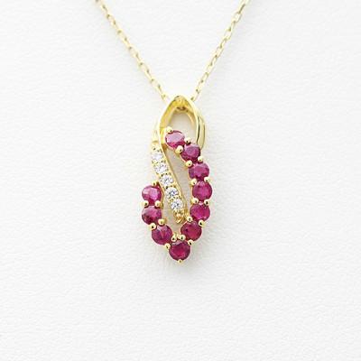ふるさと納税 韮崎市 ネックレス K18YG ゴールド ルビー ダイヤモンド 0.05ct 【f134-rd-k18yg】 |  | 01