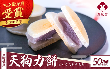 老舗の味 天狗力餅50個入　和菓子　力もち　こし餡　職人の手作り【knkd004A】