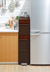 分別スイングステーションワイド木目調パネル３段 ＢＷＰ－１２ＢＳWS ダークブラウン ／ ライクイット ダストストッカー ゴミ箱 多分別 スイングパネル フットパネル 引っ越し祝い 奈良県 葛城市