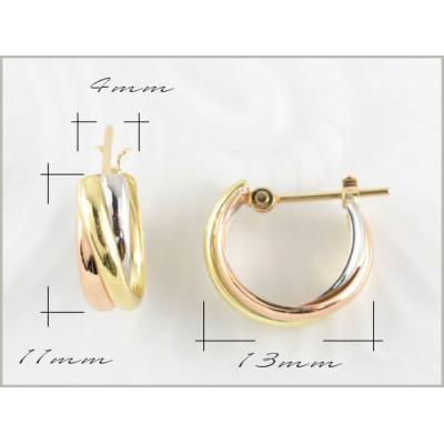 ふるさと納税 中央市 K18PG　PT900　スリーカラー　フープピアス |  | 02