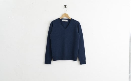 カシミヤ Vネックプルオーバー度詰 カシミヤ カシミヤ (ブルー )男性用サイズ:S(40)≪白田のカシミヤ≫ 