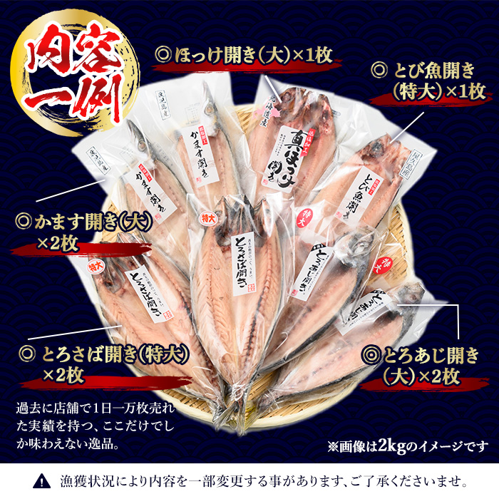 No.406-A 大きめ干物詰合せ＜合計2kg＞ 干物 セット 詰め合わ