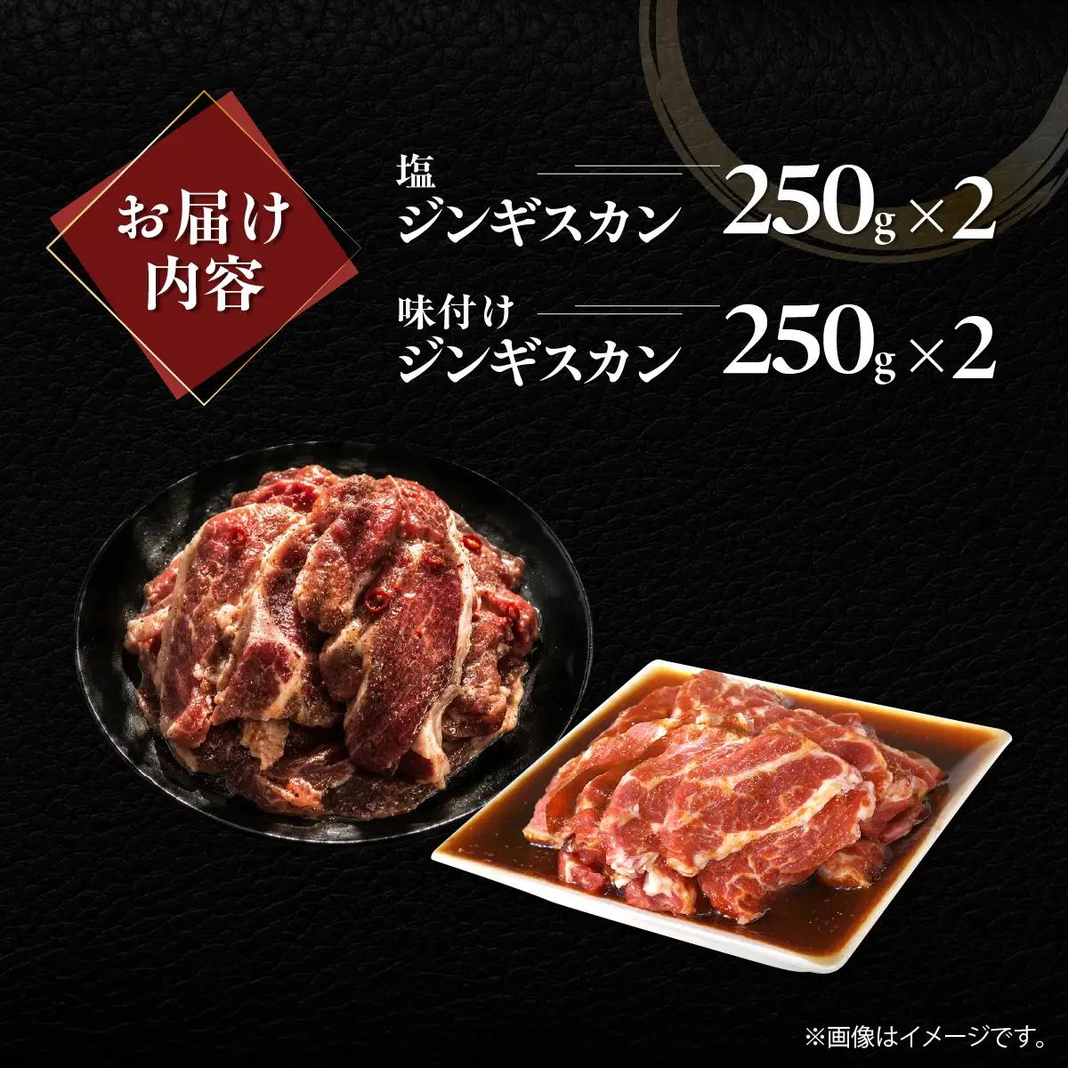 塩ジンギスカン250g×2 味付けジンギスカン250g×2 セット MROA316