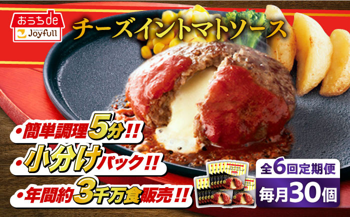 
            【全6回定期便】ジョイフル ハンバーグ 30個( チーズイン + トマトソース )《築上町》【株式会社　ジョイフル】[ABAA049] 牛100% ギフト 大容量 肉 牛 はんばーぐ ファミレス 冷凍 簡単 おかず 弁当 小分け 個包装 保存料不使用 人気定期便 110000円
          