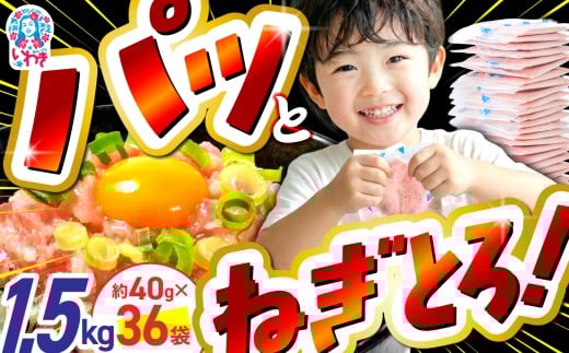 ねぎとろ使い切りパック　約1.5kg（約40g×36パック）| まぐろ まぐろたたき ねぎとろ マグロ パーティー 使い切りパック 海鮮丼 お寿司 軍艦巻き 福島県 いわき市【DK011-1500g】 年内配送 年内発送｜