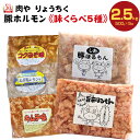 【ふるさと納税】豚ホルモン味付け味比べ 5種類 500g×5袋 合計2.5kg セット 詰め合わせ ホルモン 焼肉 鉄板焼き バーベキュー BBQ 豚肉 おかず 惣菜 味付け不要 あっさり塩ダレ コクみそ味 キムチ味 にんにく旨辛ダレ味 ネギ塩レモン味 冷凍 送料無料 北海道 北広島市加工