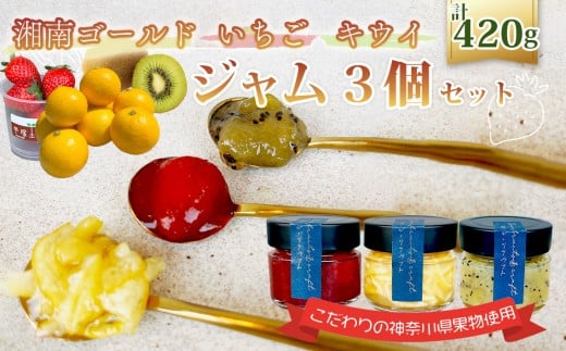 ジャム3個セット（湘南ゴールドマーマレード・いちご・キウイ） ／ 柑橘 ビタミンC 爽やか ママレード 苺 イチゴ 苺ジャム イチゴジャム ストロベリー キウイフルーツ キウィ ビタミン 人気 加工食品 手作り 白砂糖不使用 ペクチン不使用 フルーツスプレッド コンフィチュール トッピング 詰め合わせ 食べ比べ 神奈川県産果物 神奈川県 No.088