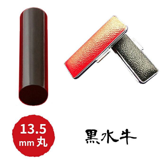 【ふるさと納税】黒水牛13.5mm（7書体）牛革ケース（赤） 民芸品 工芸品